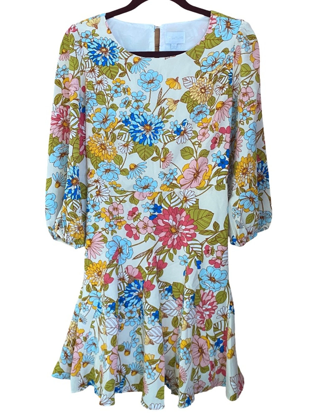 Sugarlips floral multicolored whimsical boho garden party dress size large